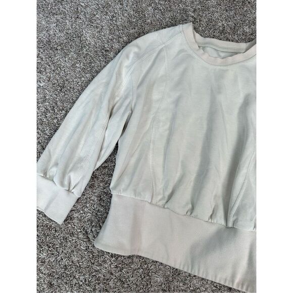 Lululemon Softstreme Ribbed-Hem Pullover Crewneck Sweater Top Natural Ivory 6 - Picture 9 of 11